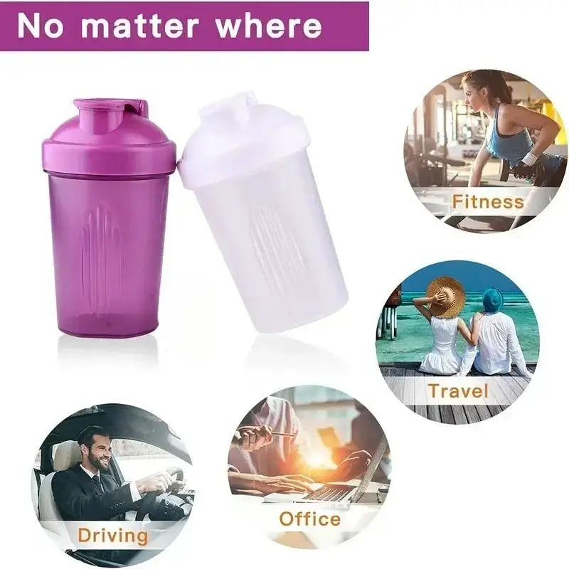 New 400ML Blender Shaker Bottle with Stainless Ball BPA Free Plastic Protein Shakes Leakproof for Powder Workout Gym Sport