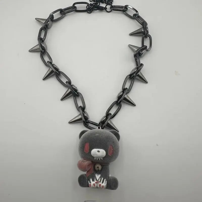 Accessories Series Cute Creative Handmade Melancholic Bear Necklace Fashion Accessories Y2k Style Accessories Children'S Gifts