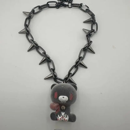 Accessories Series Cute Creative Handmade Melancholic Bear Necklace Fashion Accessories Y2k Style Accessories Children'S Gifts