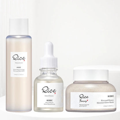 Beauty Rice Honey Facial Skincare 3pieces Set Moisturizing Arbutin Serum Milk Toner Smear Glow Mask Korean Brand Facial Skincare