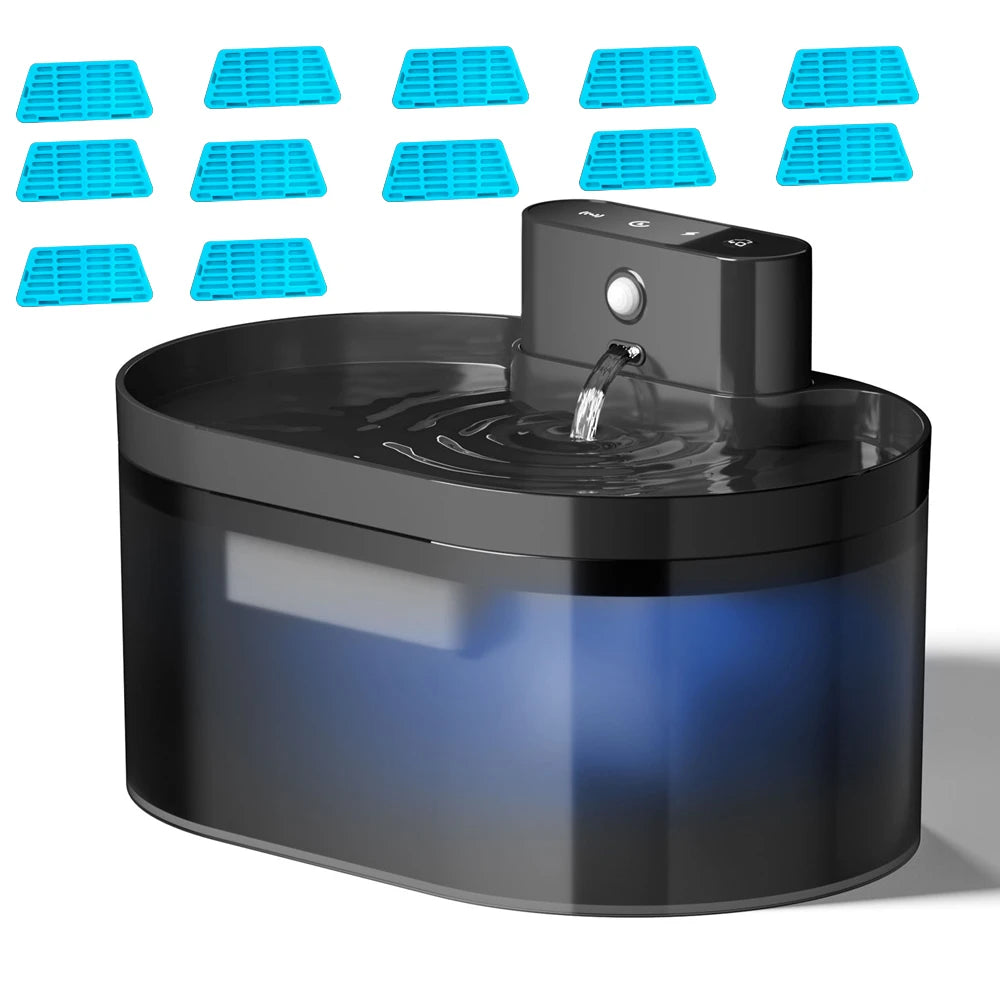 2.2L Wireless Cat Water Fountain Battery Operated Automatic Pet Water Fountain With Motion Sensor Dog Cat Water Dispenser Bowl