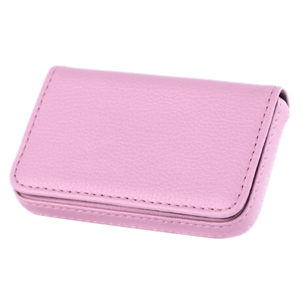 Solid Color PU Leather Business Card Holder Name Card Holder Card Book Large Capacity Card Package Card Holder Card Organizers