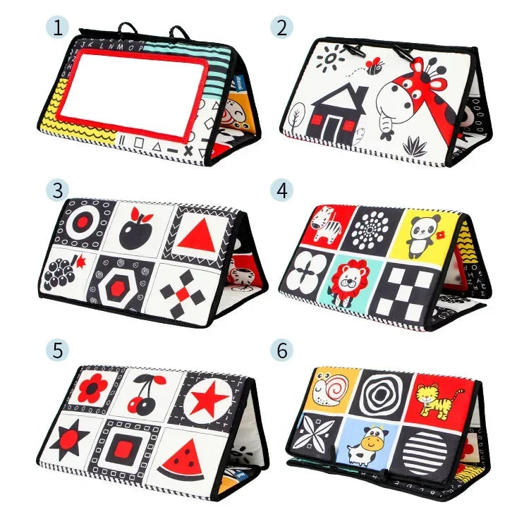 Black and White Newborn Mirror Toys Baby Tummy Time for Babies Montessori Development Crawl High Contrast Activity Sensory Toy