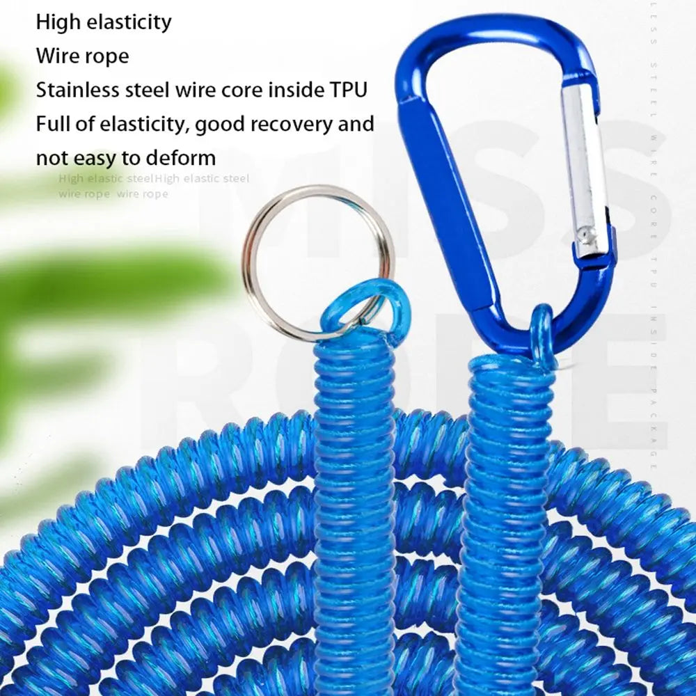 Gear Tool Outdoor Hiking Camping Anti-lost Phone Keychain Portable Fishing Lanyards Camping Carabiner Spring Elastic Rope
