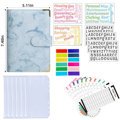 A6 Binder Cash Envelopes for Budgeting Money Organizer for Cash Money Envelopes for cash Leather A6 Binder with zipper