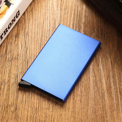Anti Rfid Blocking Smart Wallet for Men Women ID Bank Credit Card Holder Metal Thin Slim Women Wallets Pop Up Minimalist Purse