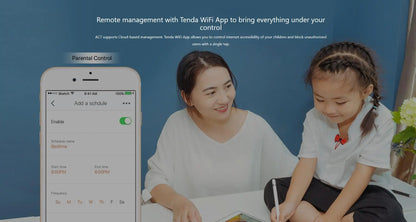 Tenda AC7 Dual Band Wireless AC1200 Router Wifi Range Repeater with 5*6dBi High Gain Antennas Wider Coverage Wi-Fi Extender