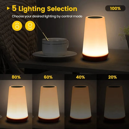 13 Color Changing Night Light RGB Remote Control Touch Dimmable Lamp Portable Table Bedside Lamps USB Rechargeable Night Lamp