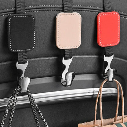 Car Seat Headrest Hook Multifunction Auto Leather Storage Hook Bracket Holder for Bag Clothes Universal Car Accessories Interior