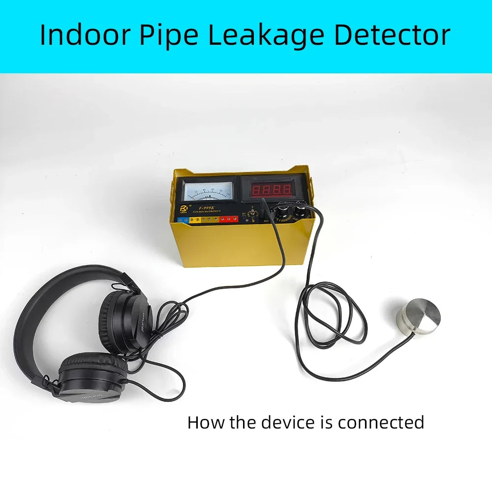 Professional Smart Home Pipeline Leak Detector High-Precision Digital Acoustic Water Leak Meter Multi-Function Detector F-999K