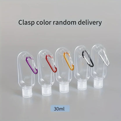 5pcs Leak-Proof Travel Squeeze Bottles with Keychains - 30ml Refillable, Portable Containers for Hand Sanitizer Toiletries