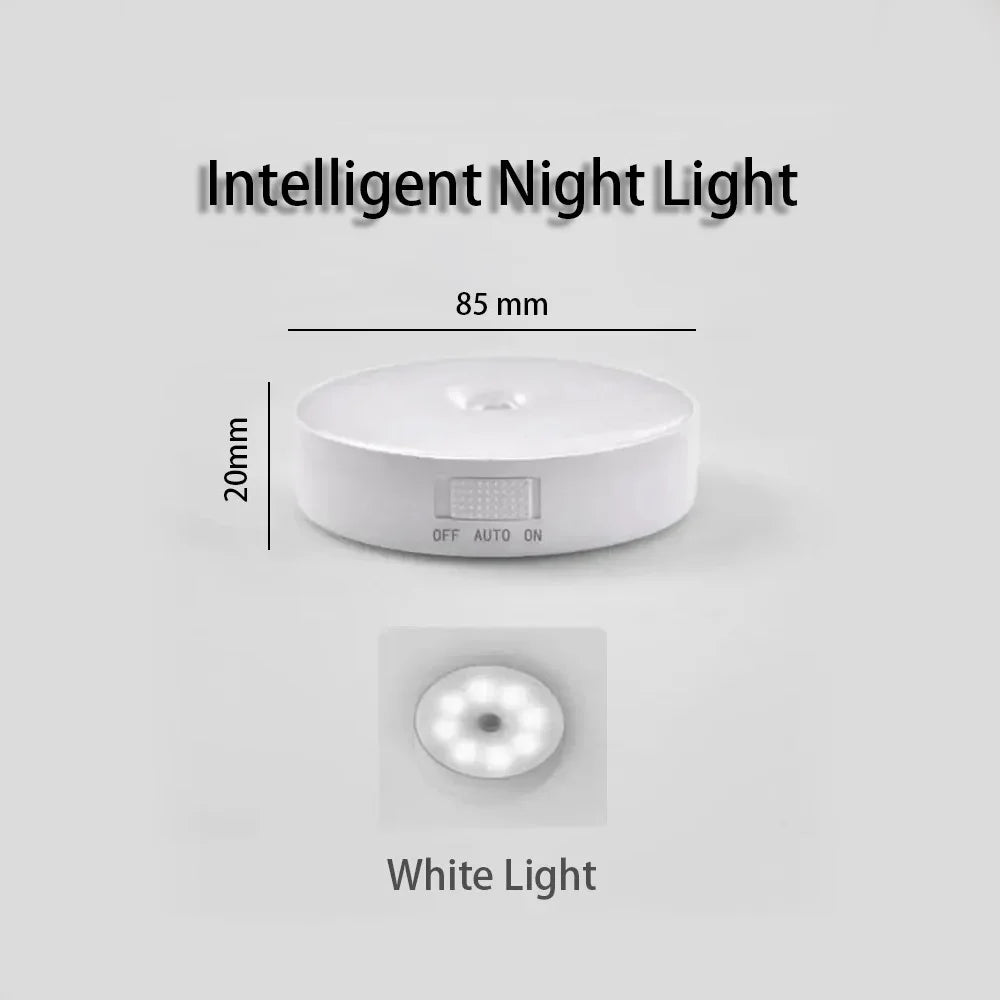 LED Smart Human Body Sensor Night Lamp Emergency Automatic Lighting USB Charging Wireless Magentic Suction Use Night Light