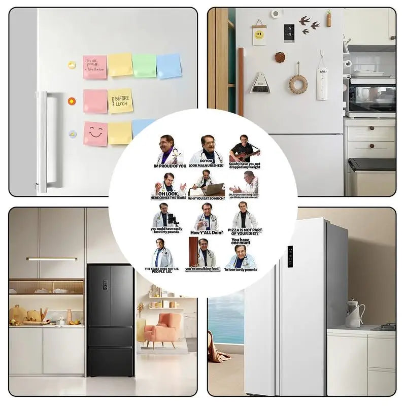 Doctor Fridge Magnet 12PCS Doctor Phrase Magnets Funny Kitchen Fridge Magnets for Refrigerator Car Motivational Diet Helper