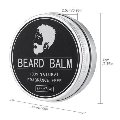 60g Beard Balm For Men Facial Hair Beard Growth Wax Thicking Moisturizing Nourishing Professional Mustache Cream Beard Care