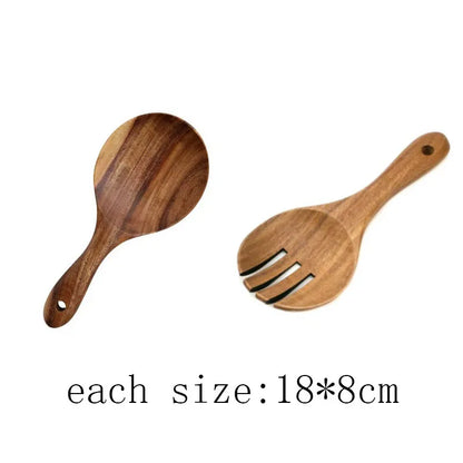 Wooden Salad Server, Wood Salad Tong and Spoon Set, Salad Serving Utensils Wooden Salad Hands & Spatula for Kitchen Home Cooking