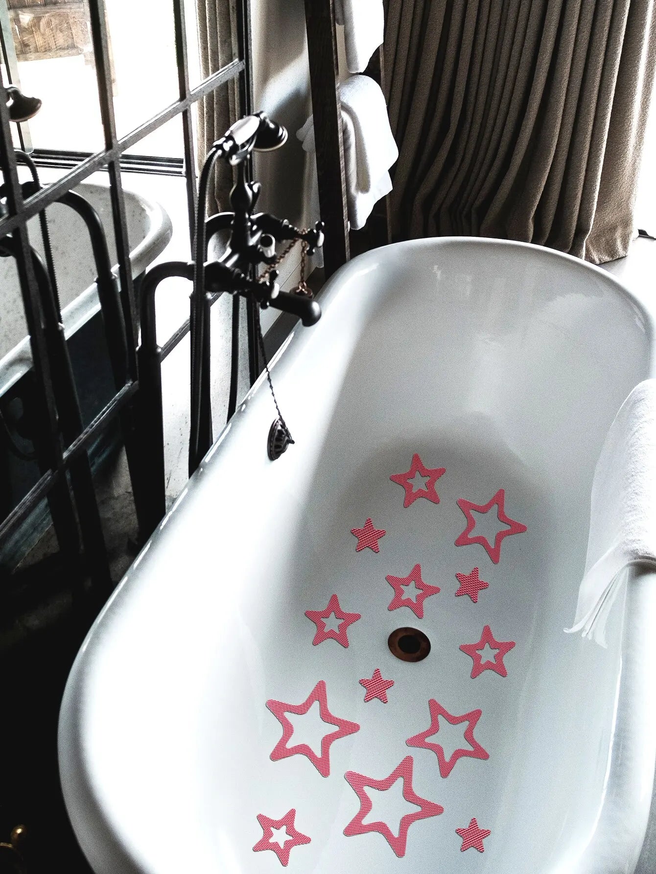 10 PCS Anti Slip Shower Tread Sticker Safety Bathtub Strips Premium Adhesive Star Snowflak Decals for Bath Tub Shower Stairs