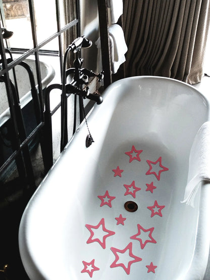 10 PCS Anti Slip Shower Tread Sticker Safety Bathtub Strips Premium Adhesive Star Snowflak Decals for Bath Tub Shower Stairs