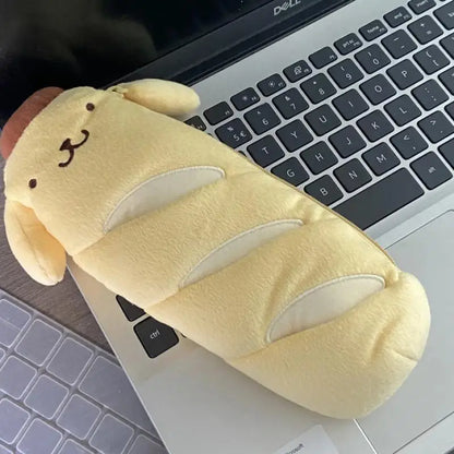 Anime Pompompurin Pencil Case Creative Bread Shaped Purse Student Pen Pouch Kids School Supplies Student Stationery Gift