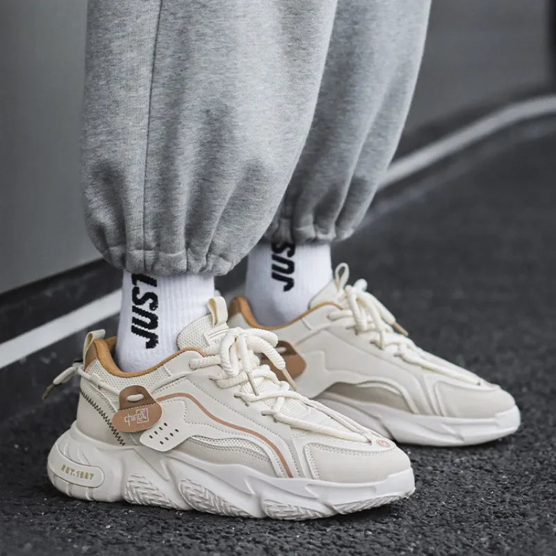 Men's Sneakers 2025 Spring Comfortable Non-slip Outdoor Running Shoes Elasticity Platform Basketball Athletic Tenis Masculino