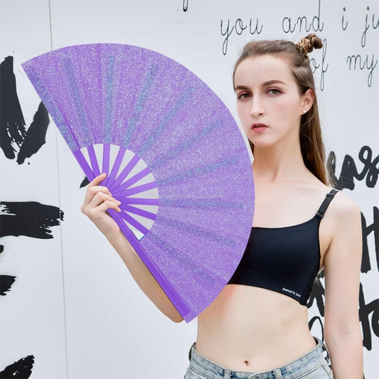 Large Folding Hand Fan Popping Fan for Line Dancing,Clap Fans Festival Fans On The Ground Dance,Music Festival,Party