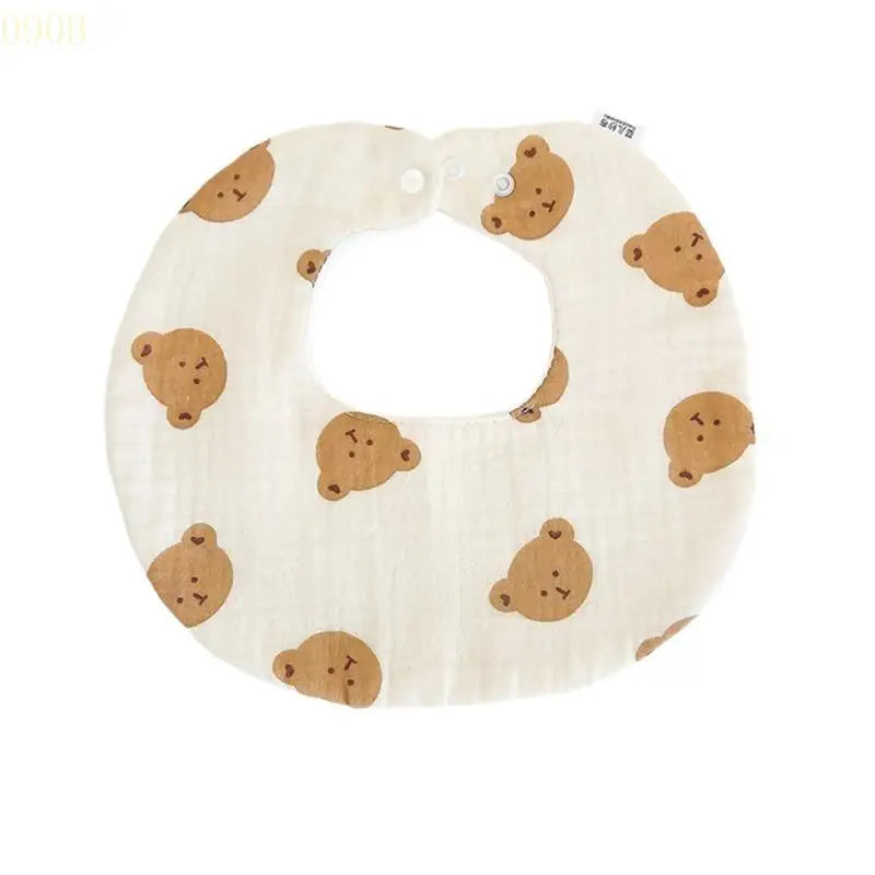 090B Baby Eating Bib for Newborns Comfortable Drooling Bib Saliva Towel Cartoon Print Waterproof Burp Cloth Shower Gift