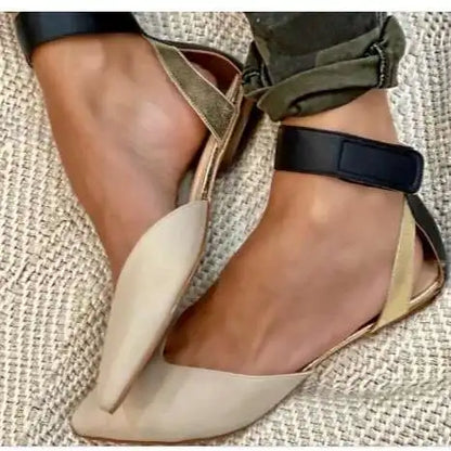 Pointed Toe Women Sandal Casual Flat Heel Shoes Fashion Hook Loop Ankle Buckle Women's Sandal Trend 2025 Shoes