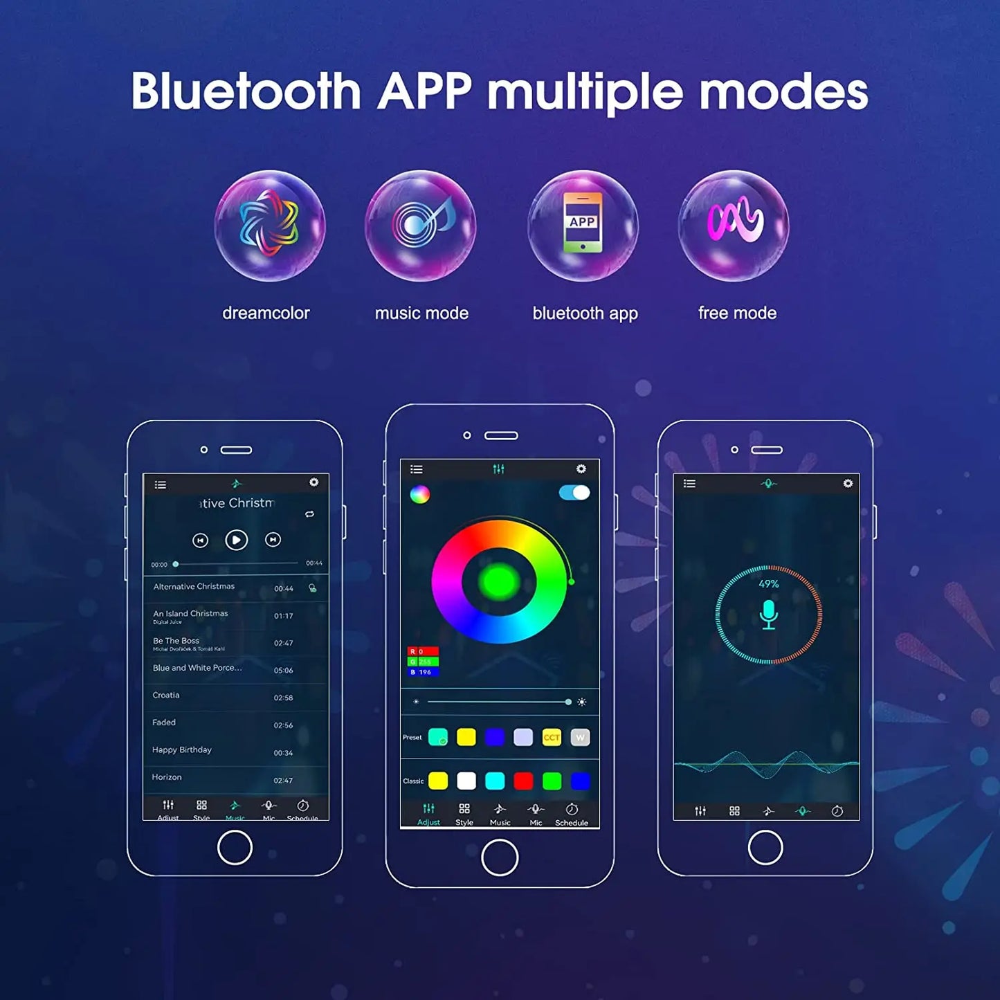 Smart LED Light Strip DIY Firework Remote Bluetooth Festoon Lamp For Christmas Bedroom Party Wedding Decor Holiday Fairy Lights