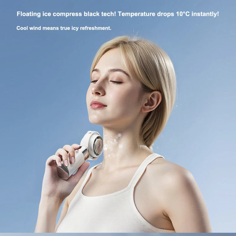 Handheld Fan High Speed Fan Handheld Outdoor Portable Fan Rechargeable Model Digital LifeDisplay Model Strong Wind Long Battery