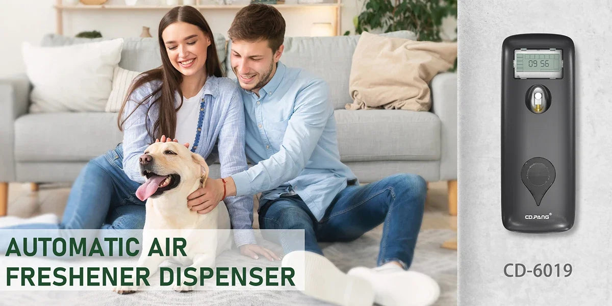 Automatic Fragrance Perfume Spray Distributor 300ML Liquid Air Freshener Dispenser LCD Programmable Toilet Room Odor Eliminator