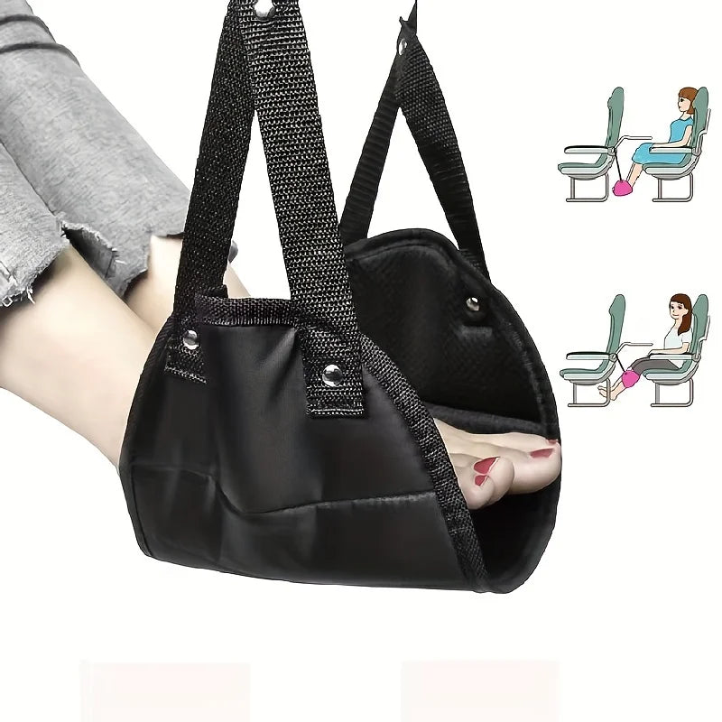 Airplane Footrest With Adjustable Strap, Portable Hammock Leg Rest, Perfect Travel Accessories