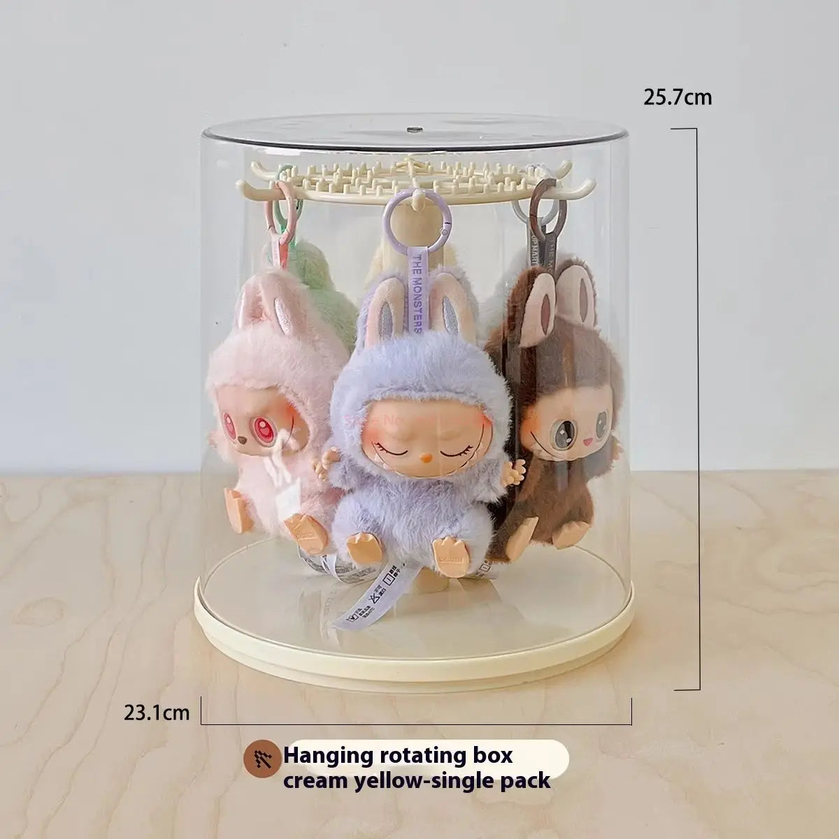 Labubu Pendant Display Box Rotating Transparent Labubu Doll Handmade Blind Box Storage Display Stand Decorative Ornament Gifts