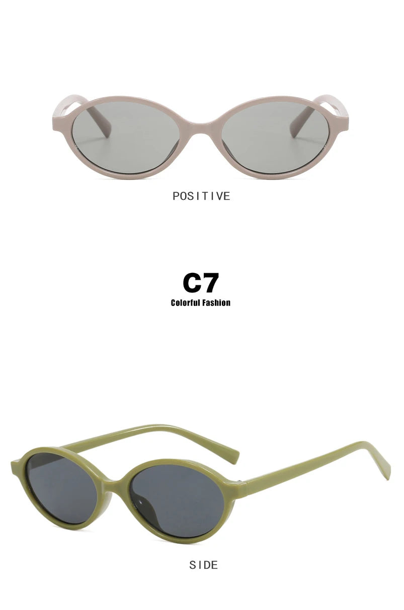 Vintage Oval Sunglasses Women Fashion Sun Glasses for Female Sexy Ladies Small Frame Round Eyewear