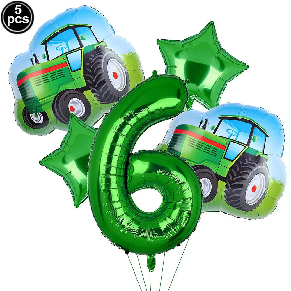 Farm Green Tractor Party Happy Birthday Banners Plates Napkins Tablecloths Farm Themed Birthday Party Supplies Decors