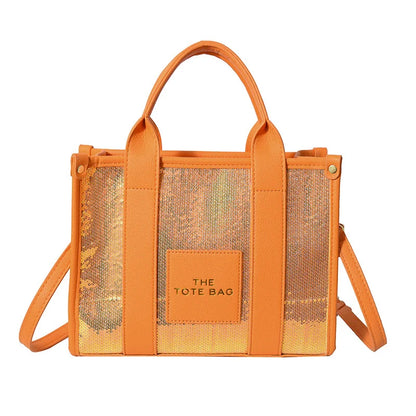 Women's Tote Bag Sequin Shoulder Bag PU Leather Large Capacity Luxury Designer The Tote Bag For Women Crossbody Bags 2024 New