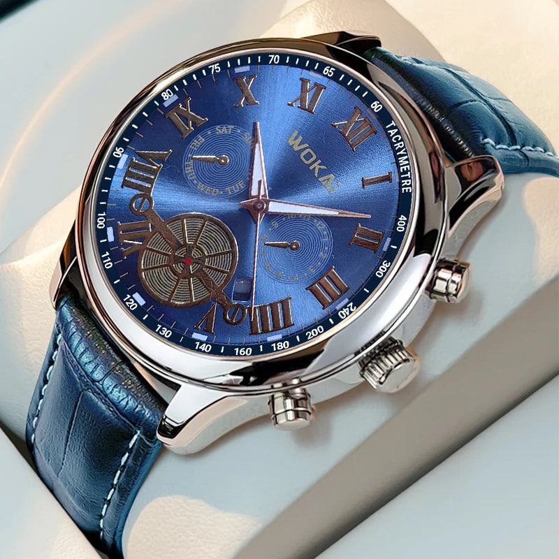 New 2023wokai business watch Quartz sports watch leisure belt men's watch men's watch