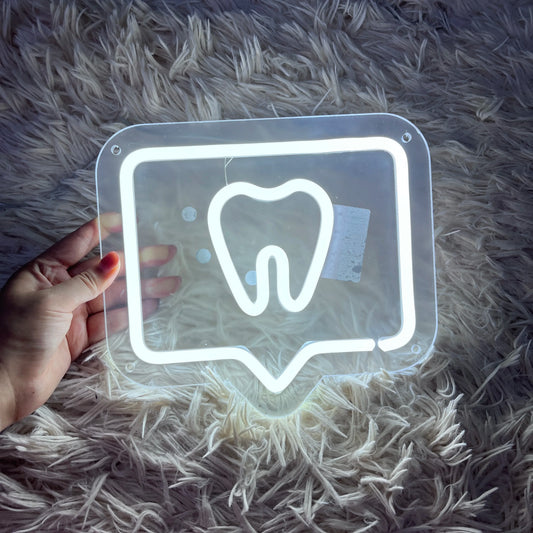 Teeth Logo USB Neon Sign Tooth Led Neon Light Dentist's Office Wall Window Decor Welcoming Sign
