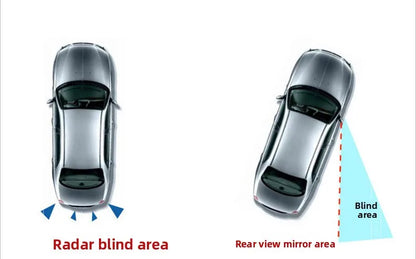 Car Rearview Mirror Car Blind Spot Mirror 360° Car Reversing Assist Mirror Glass Bezel-less Fan-shaped Small Round Mirror