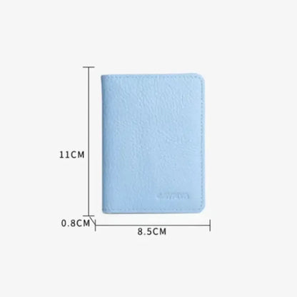 Multi-card Slot Solid Color Portable Leather Card Case Universal Bank Card Credit Card ID Bus Card Holder Travel Card Organizer
