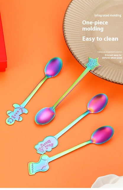 Christmas Cutlery 4Pcs Gift Set Creative Coffee Spoon Dessert Spoon Mixing Spoon Christmas Spoon Gift Box
