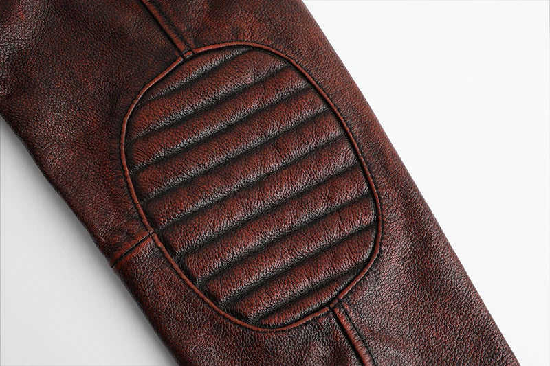 Copersian Men's Genuine Leather Jacket Natural Cowhide Hunting Jacket  Retro Motorcycle Jacket Spring Autumn Mens Clothes