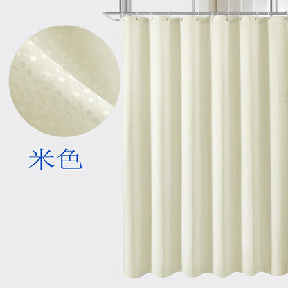 Plain Waffle Waterproof and Mildew-proof Polyester Shower Curtain, Bathroom Curtain, Bathroom Partition Curtain, Shower Curtain