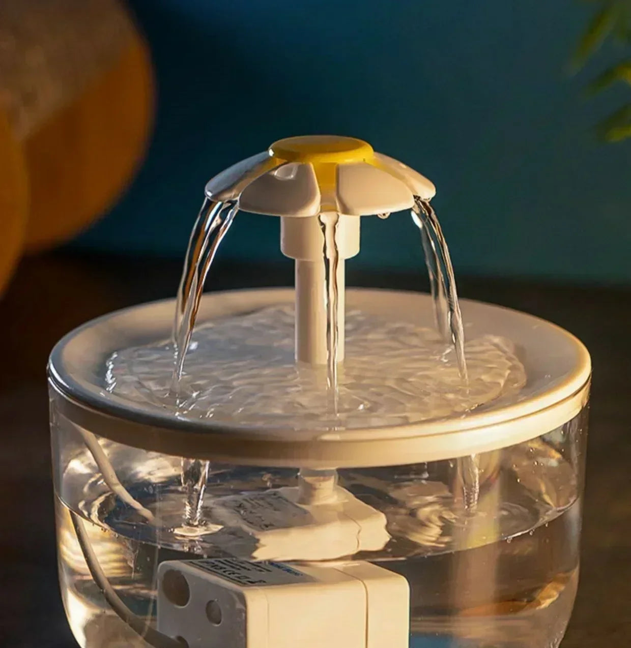 Transparent Flower Pet Water Dispenser - USB-Powered Automatic Circulating Cat Water Fountain