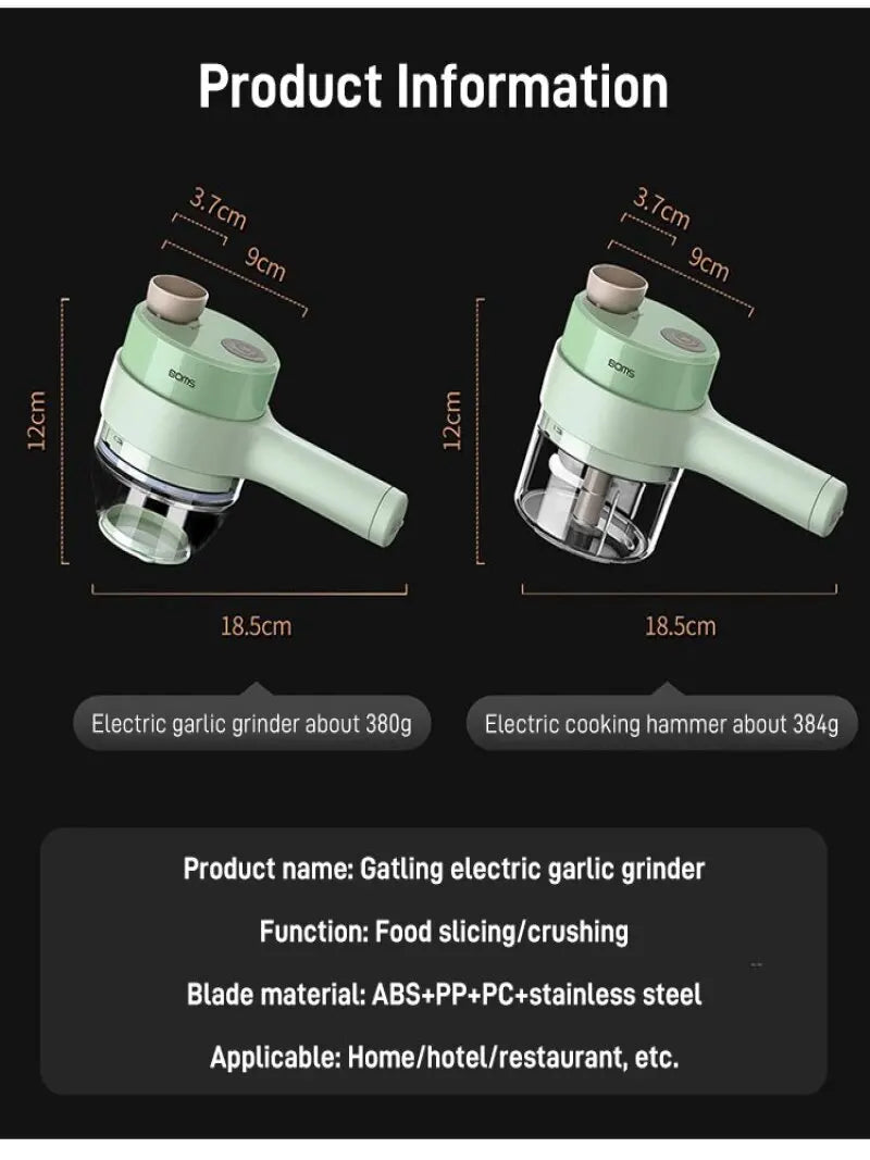 Home Electric Vegetable Cutter Vegetable Chopper Automatic Chopper Slicer Multifunctional Gatling Chopper Garlic Mincer