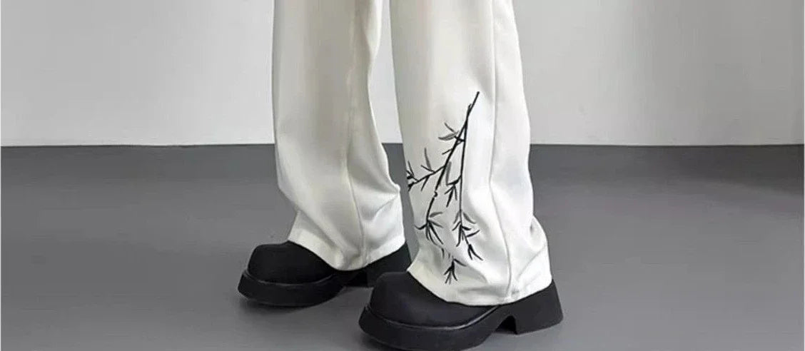 Social Tailoring Business Work Man Suits Pants Office Ice Silk Cooling Trousers for Men Fabric Korean Style Clothes Designer Up