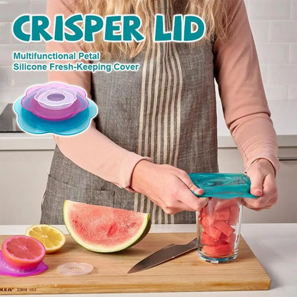 Silicone Stretch Lids Set Reusable Food Petal-Shaped Bowl Covers Round Petal-Shaped Elastic Food Container Fresh-Keeping Cover