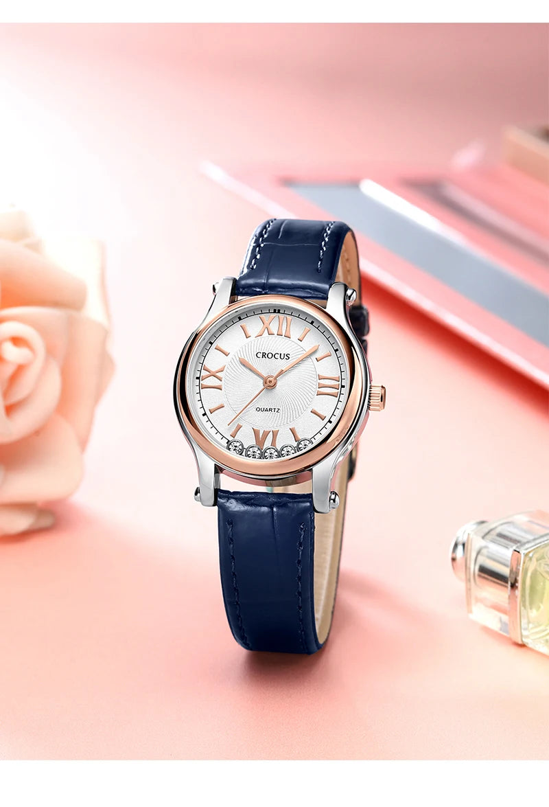 Crocus by Gk-Beck Original New Fashion Women's Watch Leather Strap Trendyy Quartz Watch Women's Watch