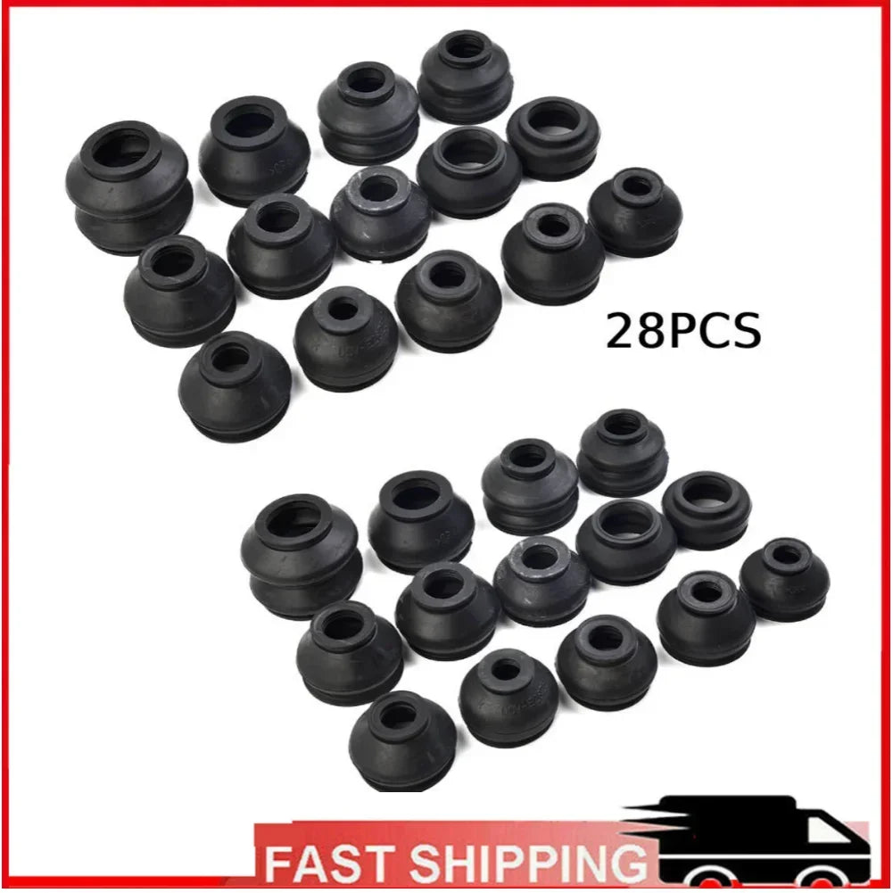 28pcs Car Suspension Steering Ball Joint Rubber Dust Boot Cover Tie Rod End Sets Track Tie Turn Rods Auto Replacement Parts