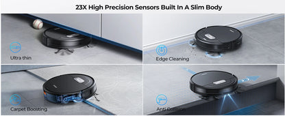 Laresar Robot Vacuums and Mop Combo 6000Pa Suction Auto Carpet Boost Self-Charging Super-Slim Robotic Vacuum Cleaner