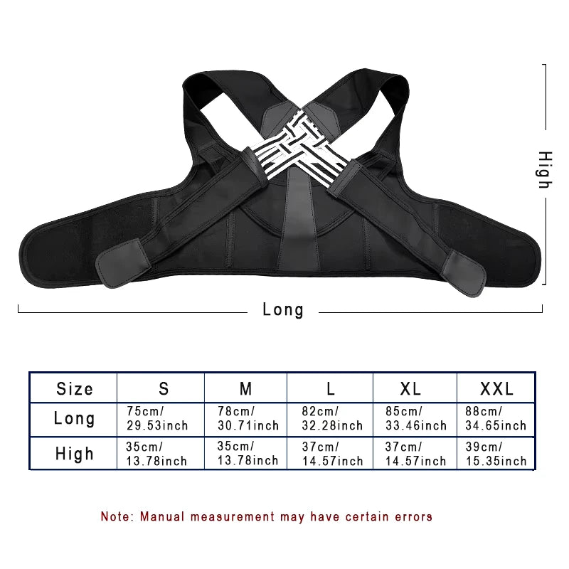 Posture Back Brace Adjustable Back Support Strap to Prevent Spinal Distortion and Hunchback Suitable for Men and Women