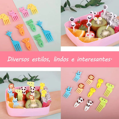 Cute Mini Animal Cartoon Food Picks Children Snack Cake Dessert Food Fruit Forks, Silicone Lunch Box Dividers